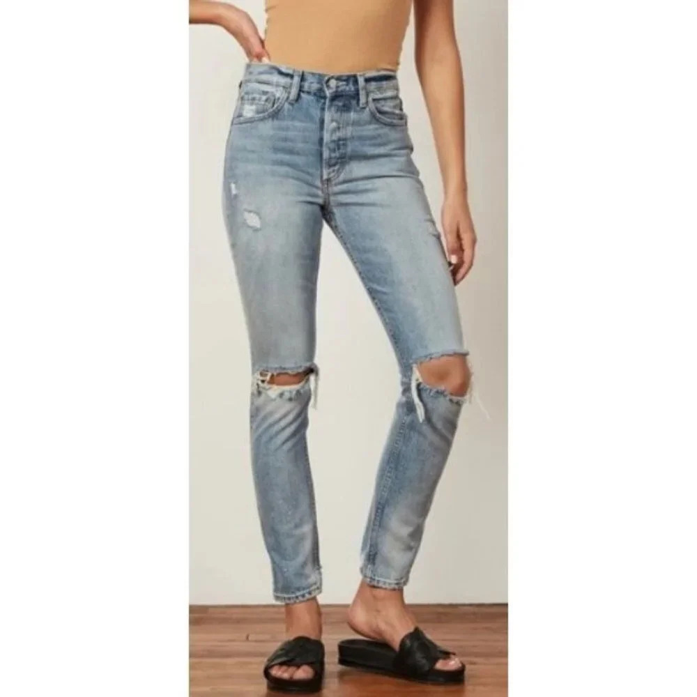 Boyish The Billy Jeans in Easy Rider Distressed High Rise-sz 25